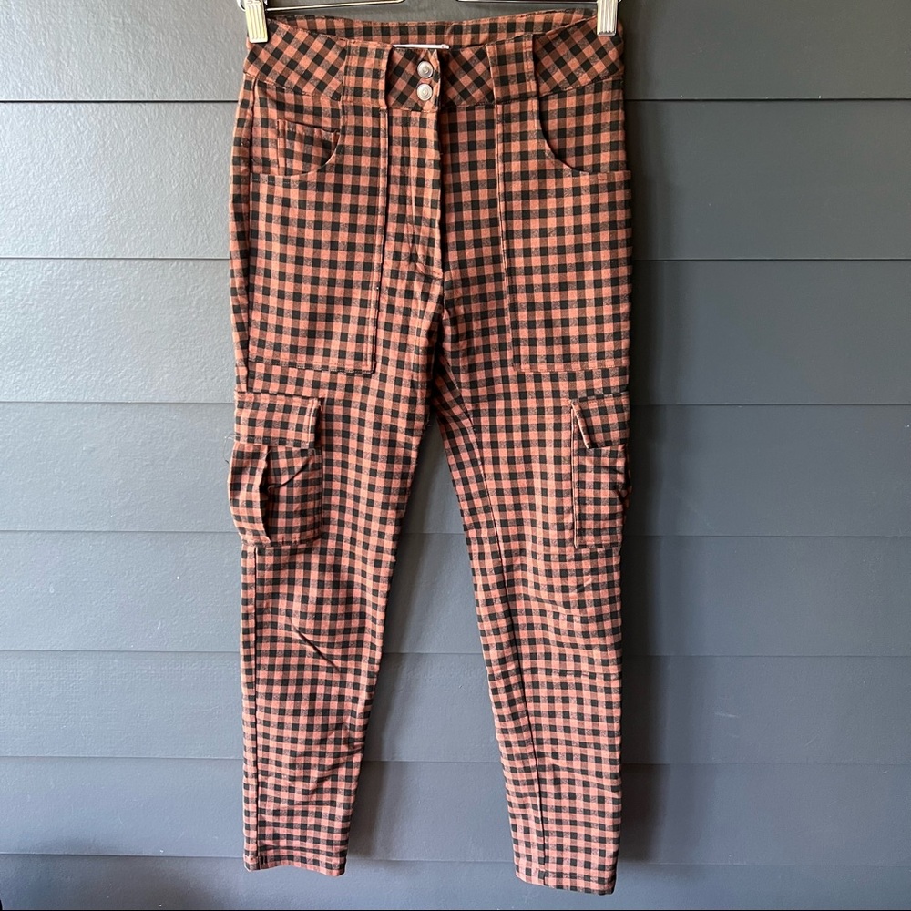 urban outfitters UO Elaine checkered skinny cargo pants